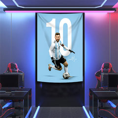 Lofaris Lionel Messi Number 10 Blue Argentina Wall Tapestry