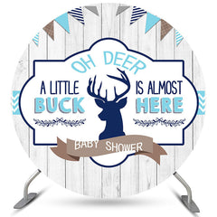 Lofaris Little Buck Is Alomost Here Circle Baby Shower Backdrop