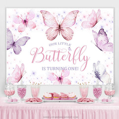 Lofaris Little Butterfly Is Turning One Birthday Backdrop