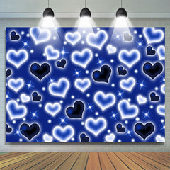 Lofaris Little Heart Blue Thanksgiving Day Holiday Backdrop