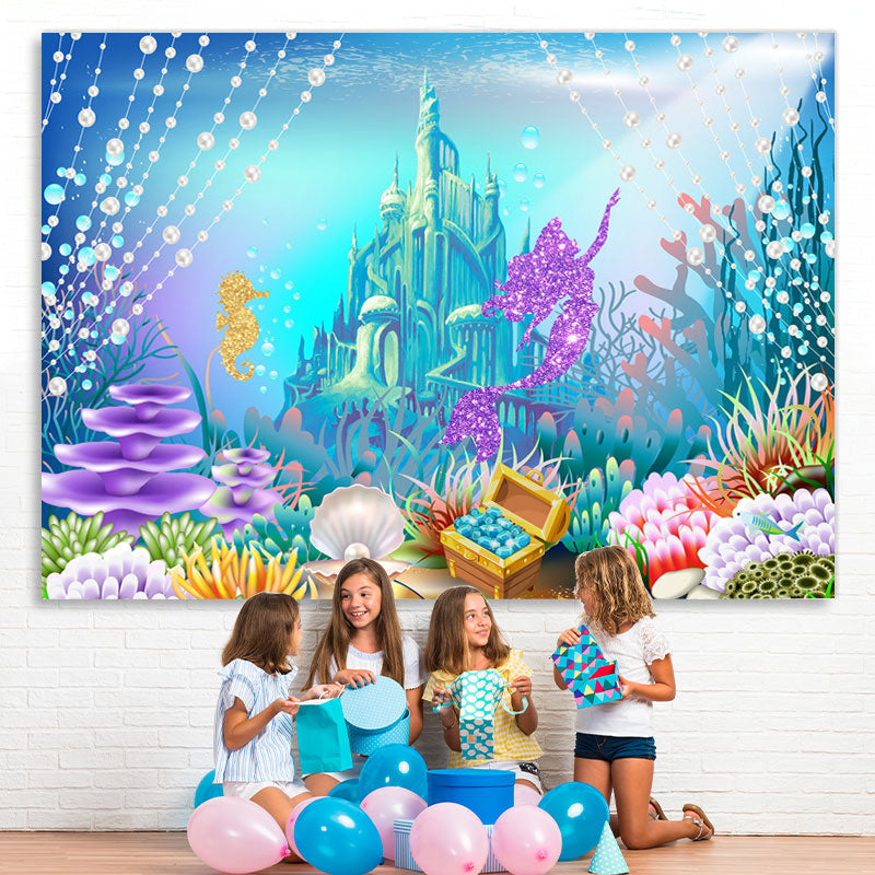 little mermaid castle wallpaper