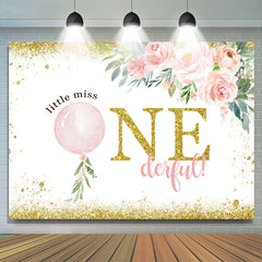 Lofaris Little Miss Onederful Flower Happy Birthday Backdrop