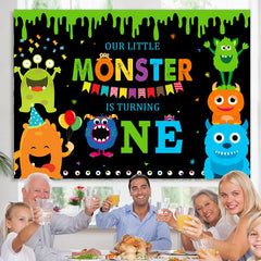 Lofaris Little Monster Is Turning One Birthday Backdrop