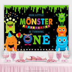 Lofaris Little Monster Is Turning One Birthday Backdrop