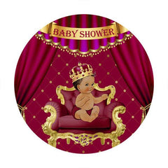 Lofaris Little Princess Red Theme Round Baby Shower Backdrop