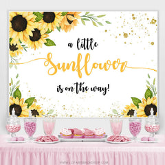 Lofaris Little Sunflower Is On The Way Baby Shower Backdrop