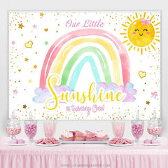 Lofaris Little Sunshine Is Turning One Rainbow Birthday Backdrop