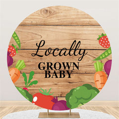 Lofaris Locally Grown Baby Vegetables Round Shower Backdrop