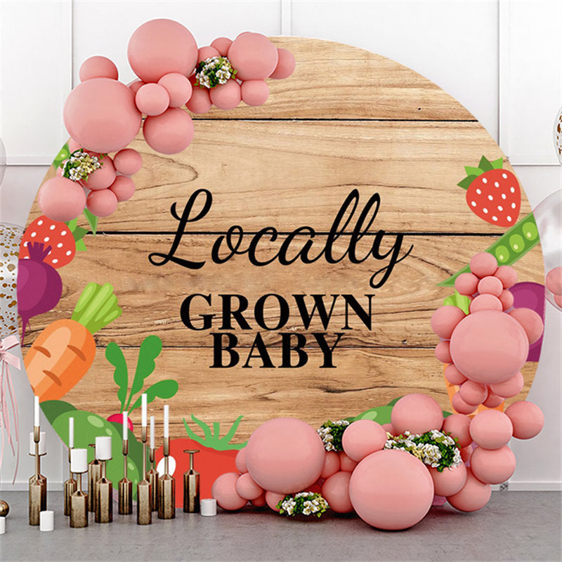 Lofaris Locally Grown Baby Vegetables Round Shower Backdrop