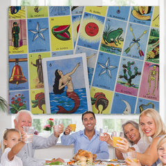 Lofaris Loteria Cards Picture Bingo Photo Holiday Party Backdrop