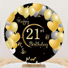 Lofaris Loved Ballons Circle 21st Happy Birthday Backdrop