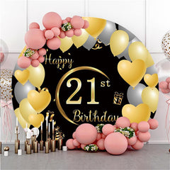 Lofaris Loved Ballons Circle 21st Happy Birthday Backdrop