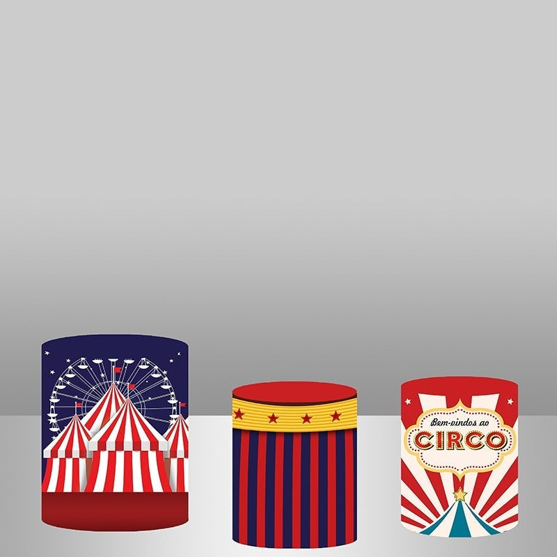 Lofaris Lovely And Cute Circus Backdrop Cake Table Cover Kit