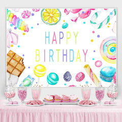 Lofaris Lovely And Simple Candy Themed Happy Birthday Backdrop