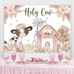 Lofaris Lovely Floral Farm Holy Cow Happy Birthday Backdrop