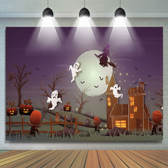 Lofaris Lovely Ghosts With Pumpkin Night Happy Halloween Backdrop