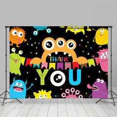 Lofaris Lovely Monster Party Thank You Themed Backdrop