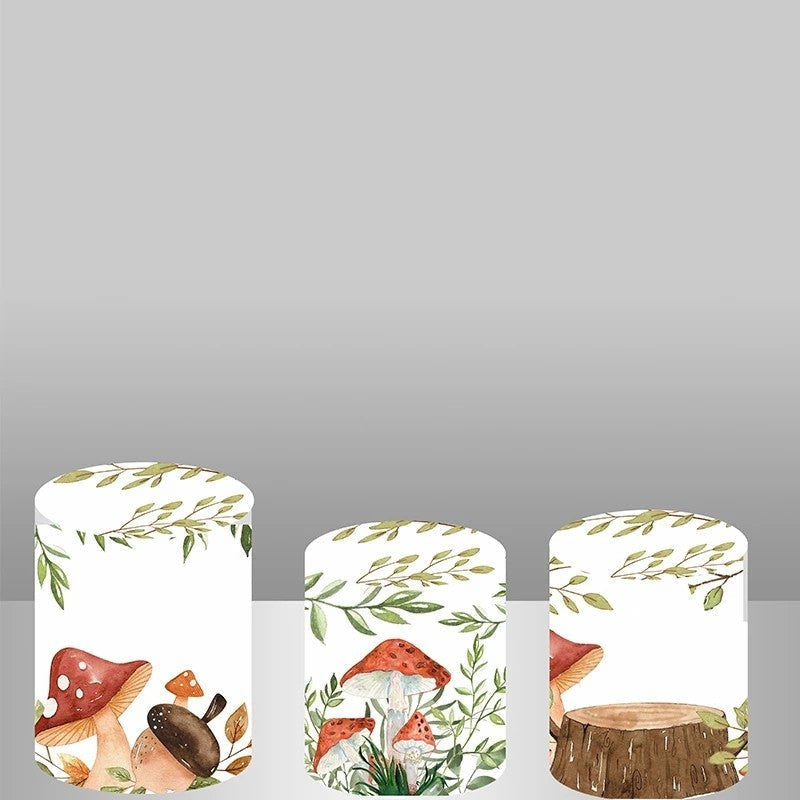 Lofaris Lovely Mushroom Backdrop Plinth Cylinder Cover Kit