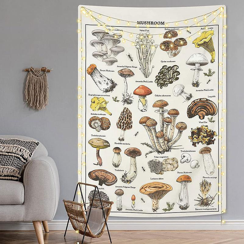 Lovely Mushroom Knowledge Of Plant Science Wall Tapestry – Lofaris