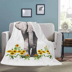 Lofaris Lovely Personalized Elephant Portrait Throw Blanket