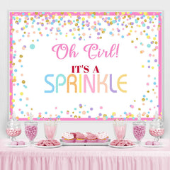 Lofaris Lovely Pink And Glitter Dot Simple Baby Shower Backdrop