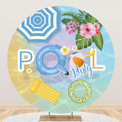 Lofaris Lovely Relax Summer Swimming Pool Party Circle Backdrop