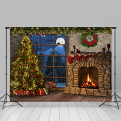 Lofaris Lovely Warm Christmas Snowy Night Holiday Backdrop