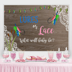 Lofaris Lures Or Lace Wooden Plants Backdrop For Baby Shower