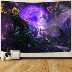 Lofaris Magic Forest Trippy Fairytale Landscape Wall Tapestry