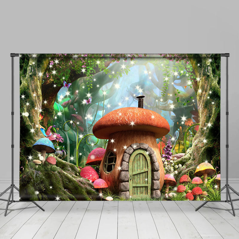 Lofaris Magic Mushroom Wonderland Forest Spring Backdrop