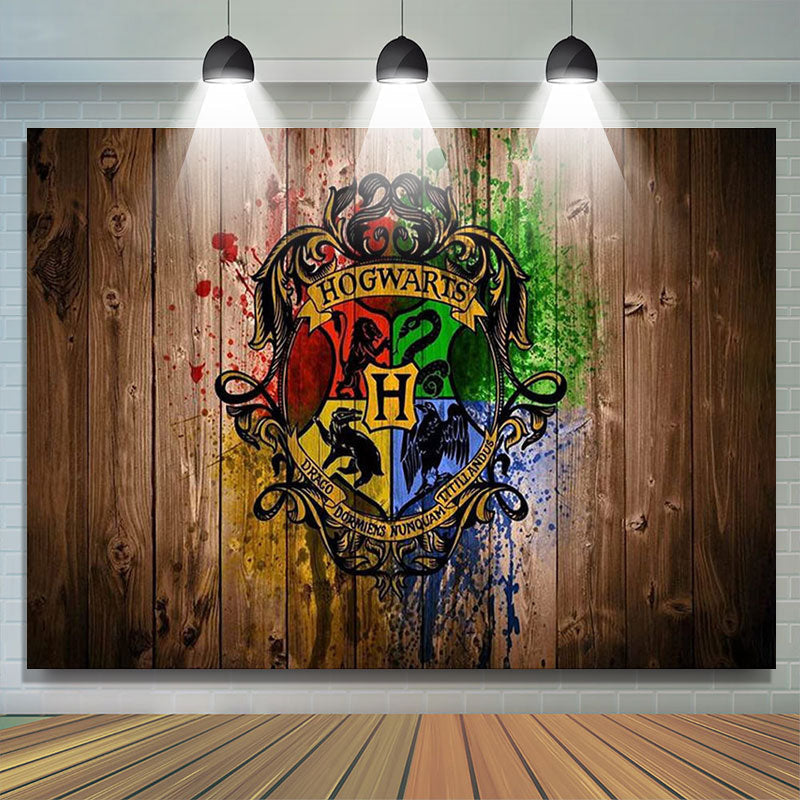 Lofaris Magic School Wood Photography Boy Birthday Party Backdrop