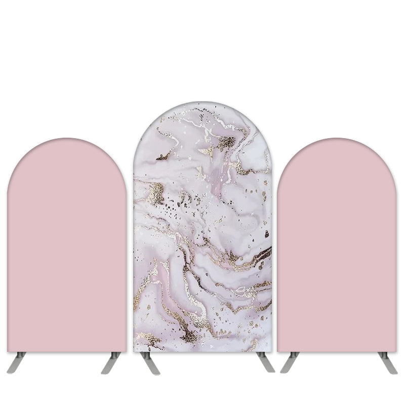 Lofaris Marble Texture Theme Pink Birthday Arch Backdrop Kit