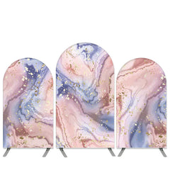 Lofaris Marble Texture Theme Purple Pink Glitter Arch Backdrop Kit