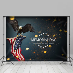 Lofaris Memorial Day American Flag and Bald Eagle Stars Backdrop