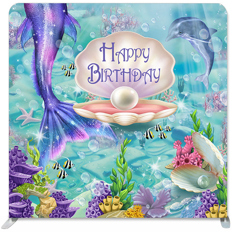 Mermaid Ocean Clam Shell Square Tension Backdrops For Birthday – Lofaris