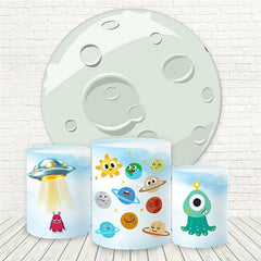 Lofaris Moon Universe Theme Circle Happy Birthday Backdrop Kit