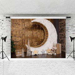 Lofaris Moon Wooden Lights Christmas Photoshoot Backdrops