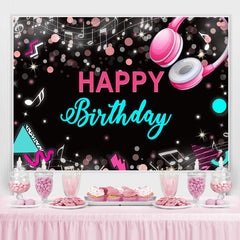 Lofaris Musical And Glitter Abstract Happy Birthday Backdrop