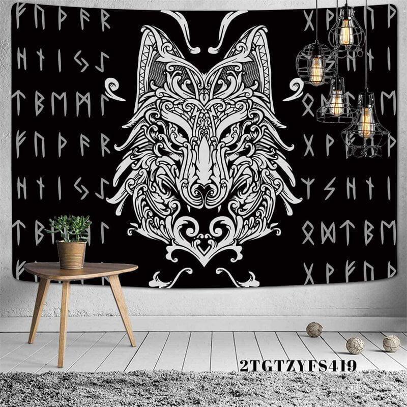 Lofaris Mysterious Black And White Animal 3D Printed Wall Tapestry