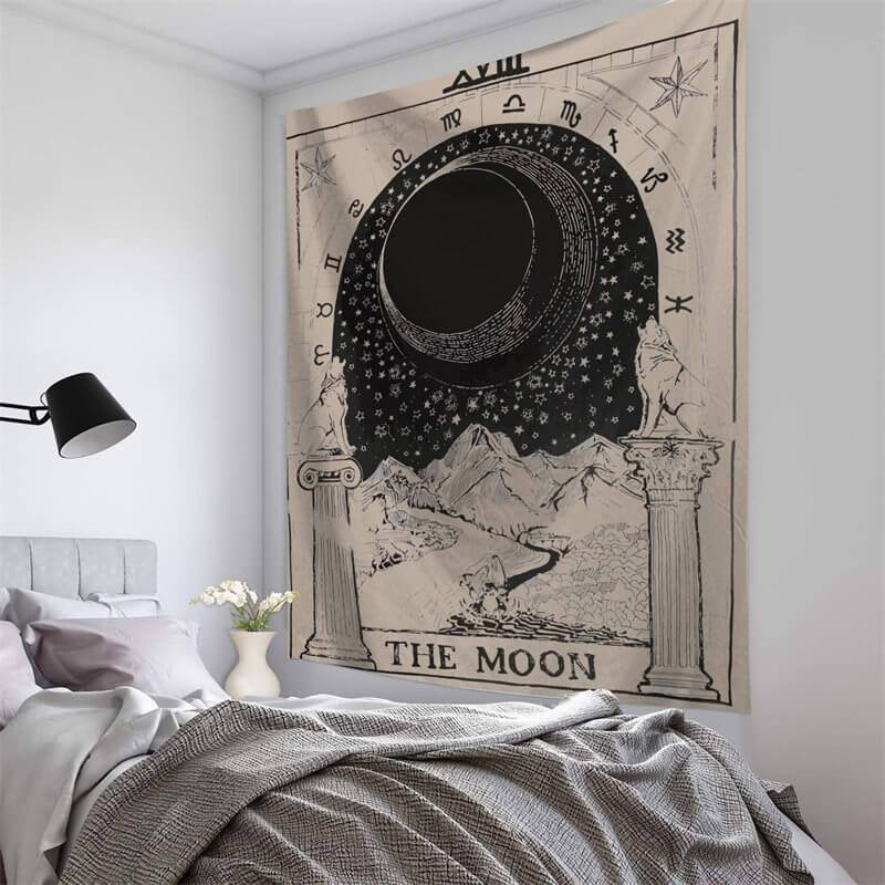 Lofaris Mysterious Moon Divination Pattern Family Wall Tapestry