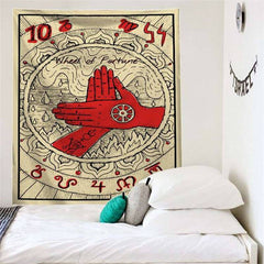Lofaris Mysterious Red Hands Abstract Divination Wall Tapestry