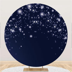 Lofaris Navy Blue Light Bokeh Round Birthday Party Backdrop