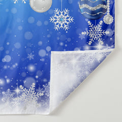 Lofaris Navy Blue Snowflake Christmas Ball Holiday Backdrop