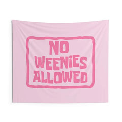 Lofaris No Weenies Allowed Light Pink Girl Wall Tapestry