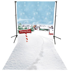 Lofaris North Pole Snow Frozen Village Winter Photo Backdrop