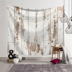 Lofaris Obsolete White Log Architecture Geometric Wall Tapestry