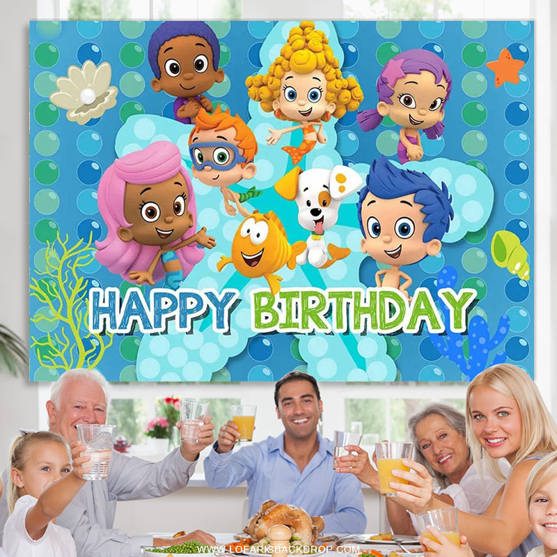 Ocean Bubble Children Happy Birthday Party Backdrop – Lofaris