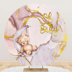 Lofaris Oh Baby Bear And Moon Round Backdrop For Shower