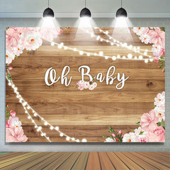 Lofaris Oh Baby Flower Wooden Shower Backdrop For Girl