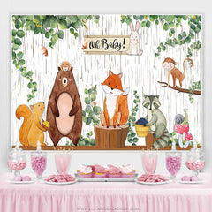 Lofaris Oh Baby Woodland Animals Shower Backdrop Banner